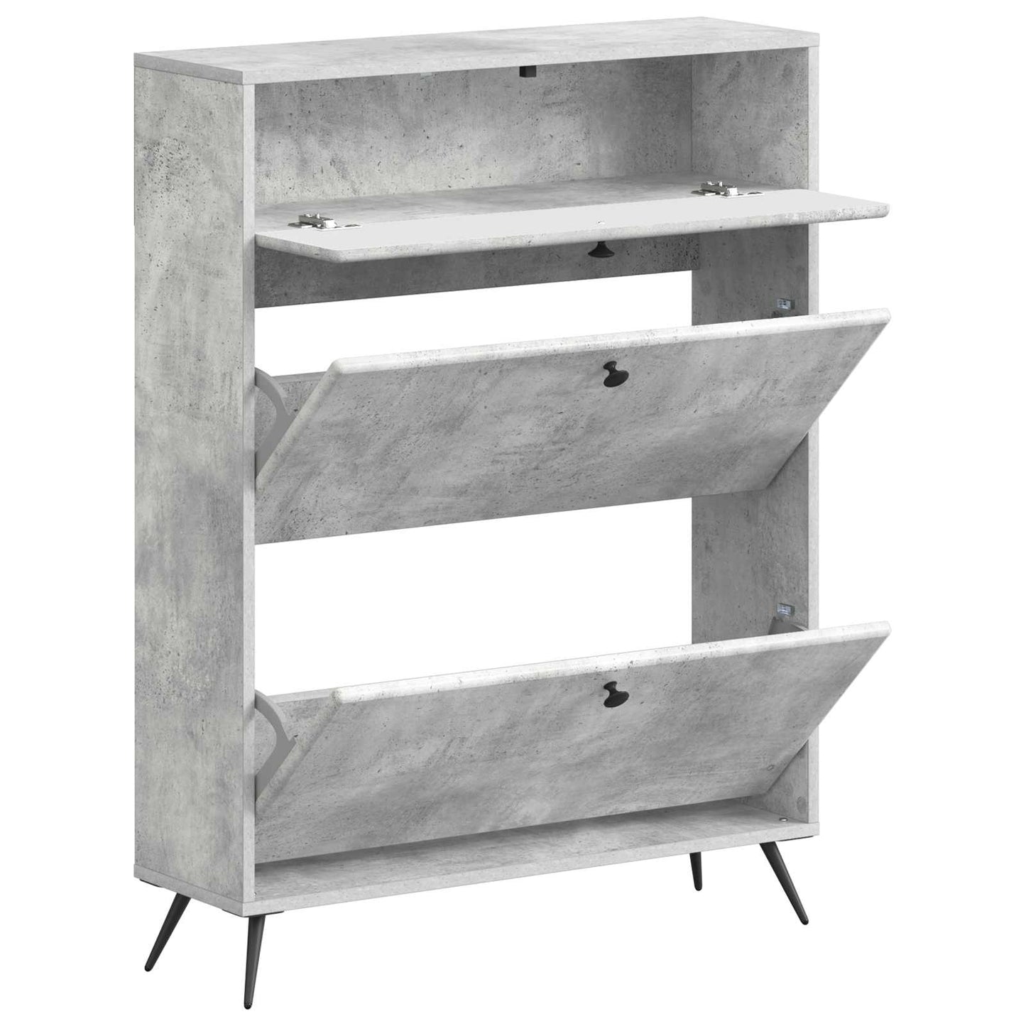 Sko skab BREDA 78 x 24 x 103 cm Konstrueret træ Betongrå