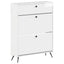 Sko skab BREDA 78 x 24 x 103 cm Konstrueret træ Hvid højglans