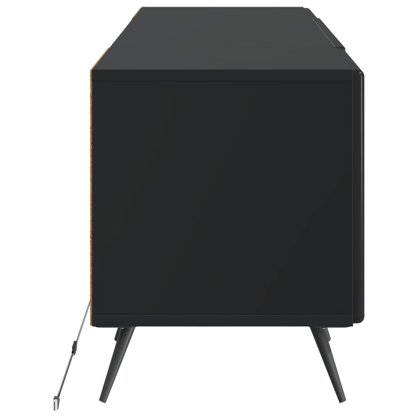 LED TV-skab Sort Konstrueret træ