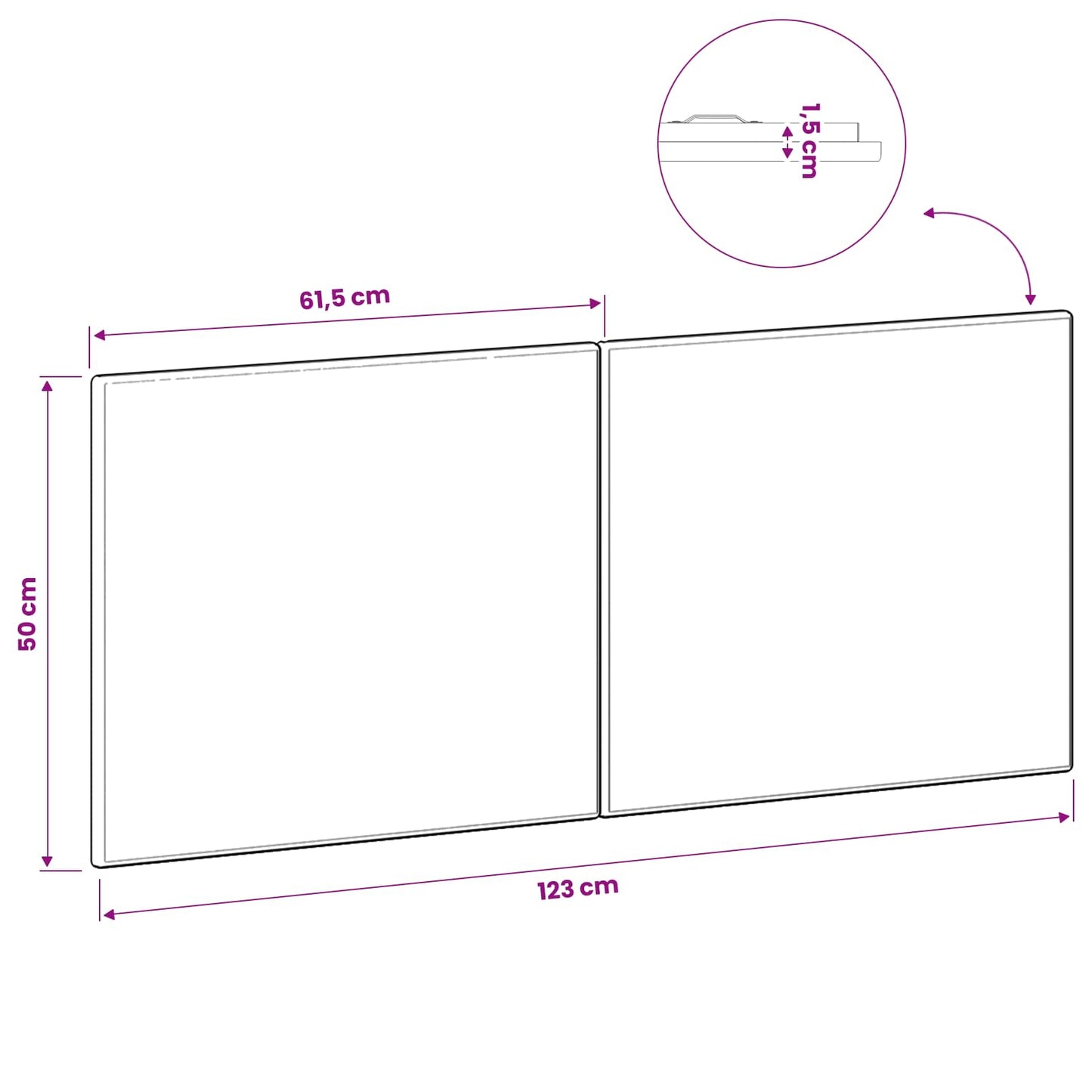 Væghængt hovedgærde BREDA Artisan-eg Konstrueret træ