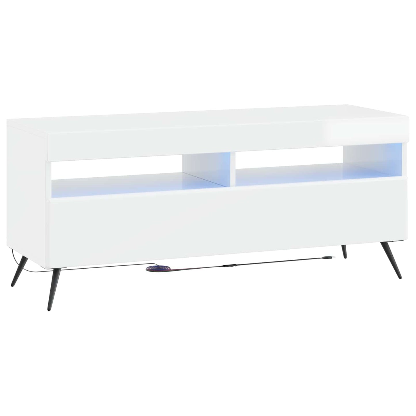 LED TV-skab Hvid højglans Konstrueret træ