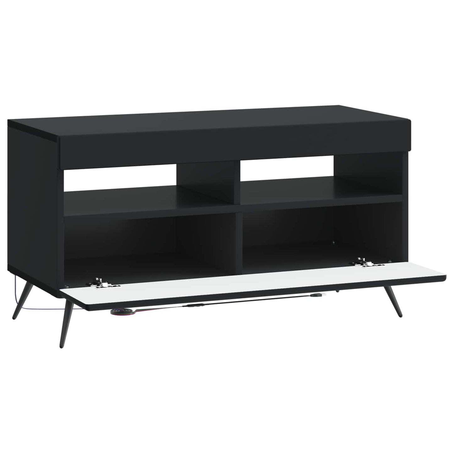LED TV-skab Sort Konstrueret træ