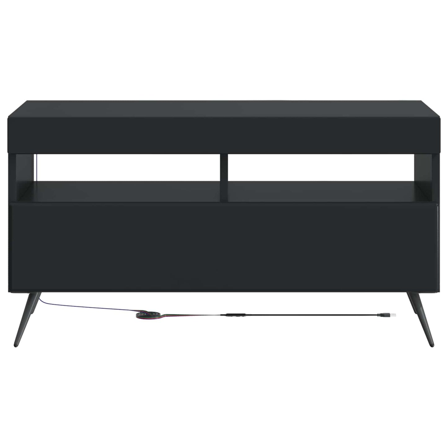LED TV-skab Sort Konstrueret træ