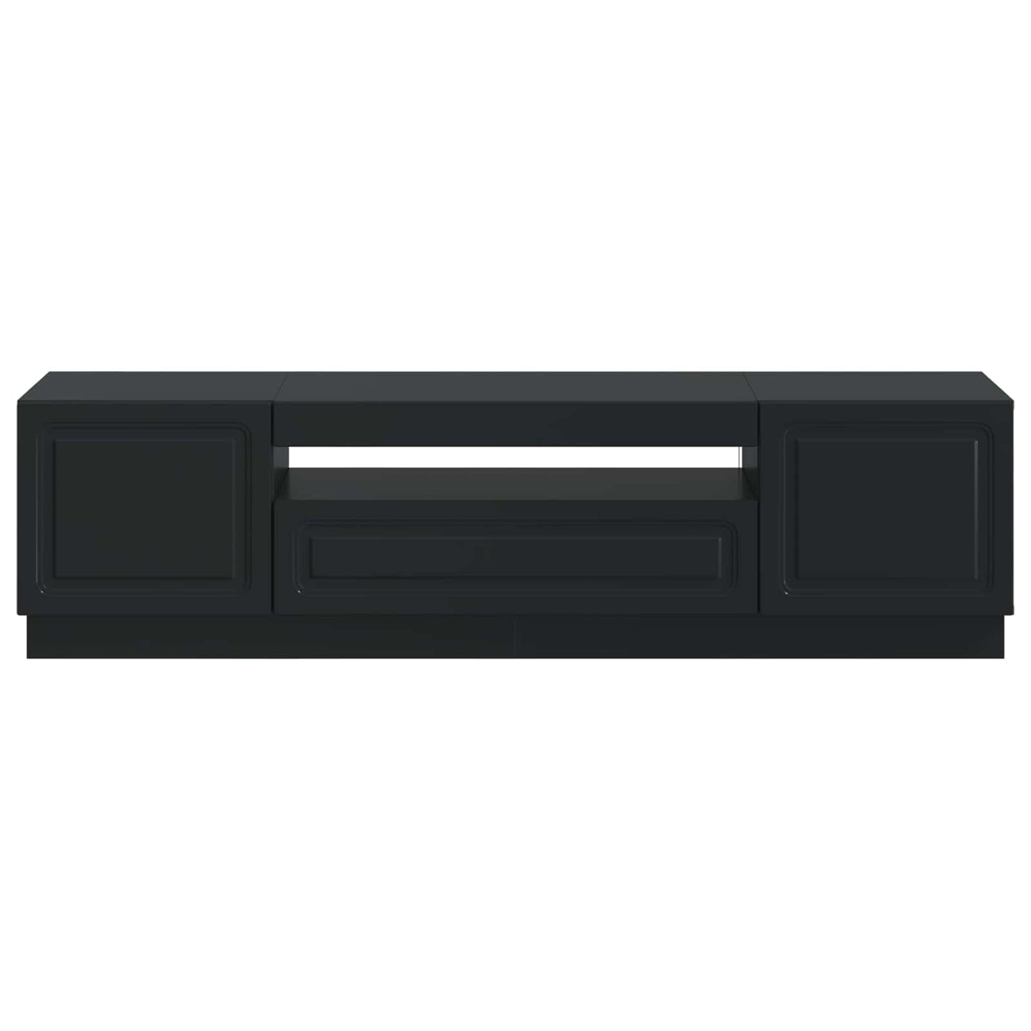 LED TV-skab Sort Konstrueret træ
