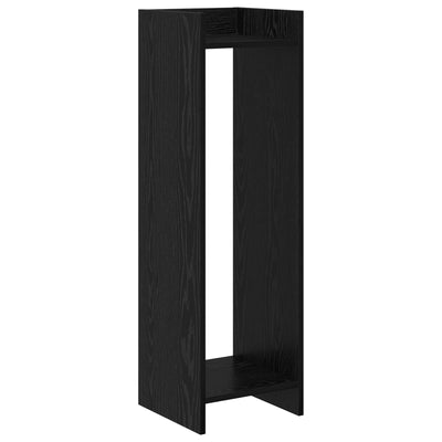 Planteholder med hylde Sort Eg 30 x 30 x 100 cm Konstrueret træ
