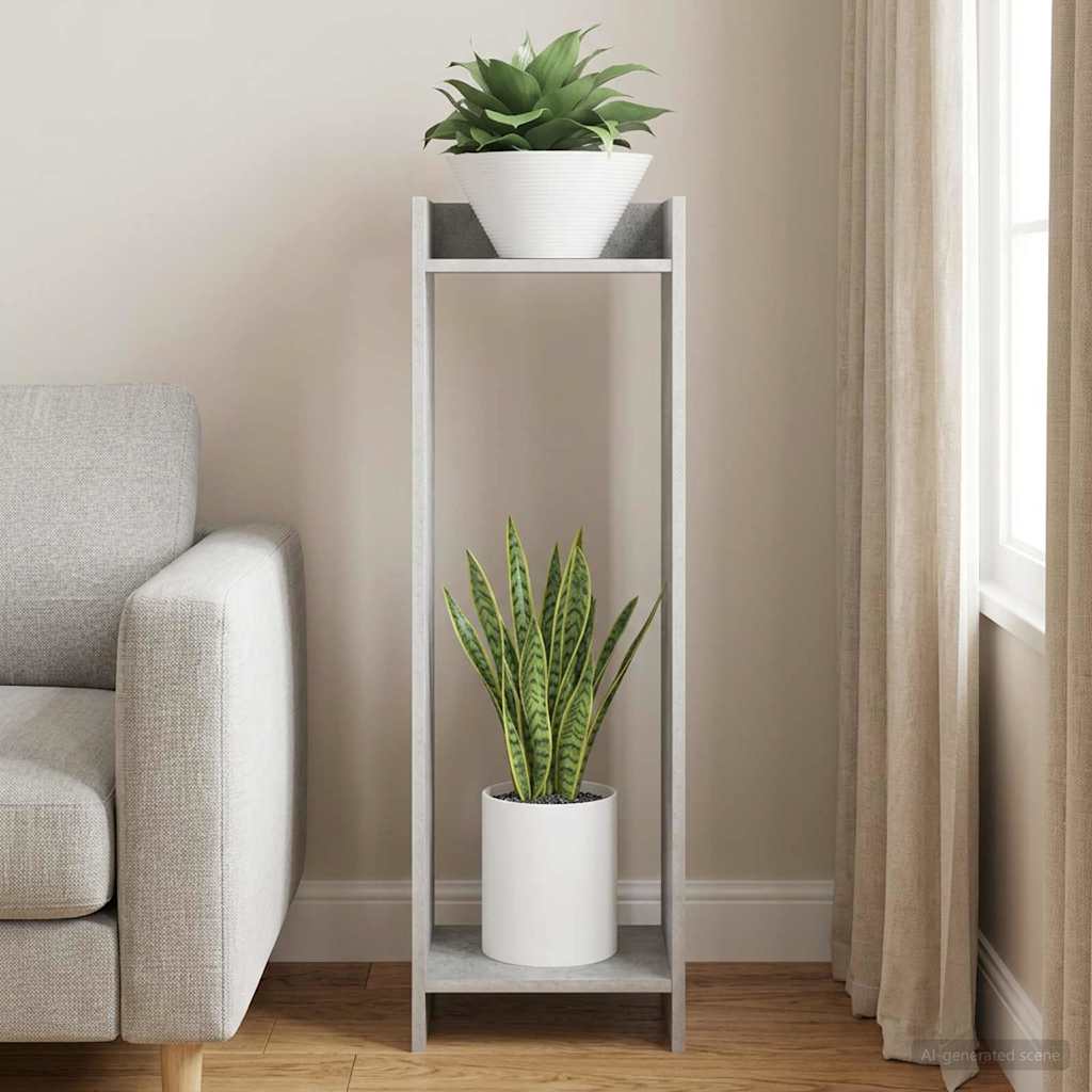 Planteholder BetonGrå 30 x 30 x 100 cm Konstrueret træ