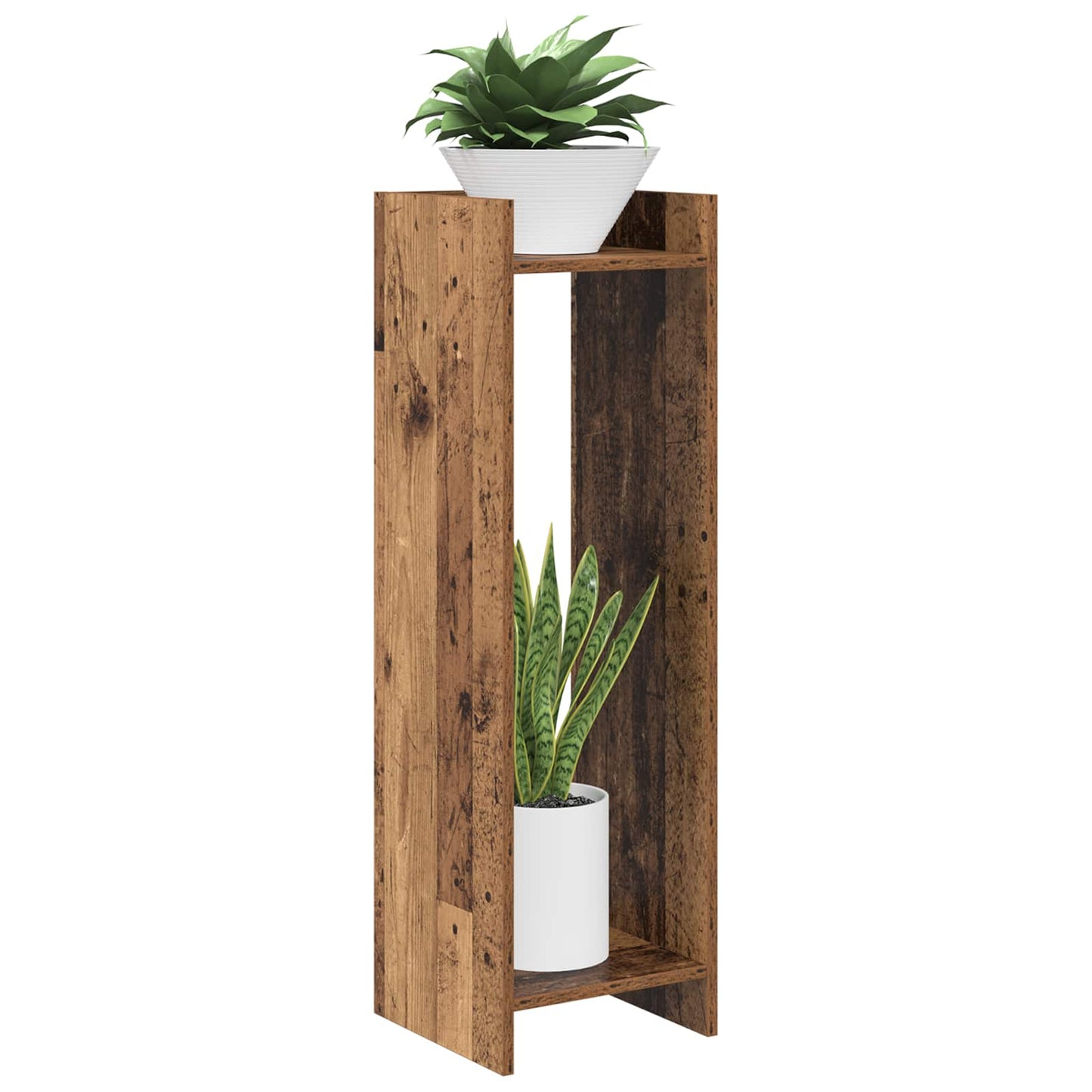 Planteholder 2 pcs Gammelt træ 30 x 30 x 100 cm Konstrueret træ