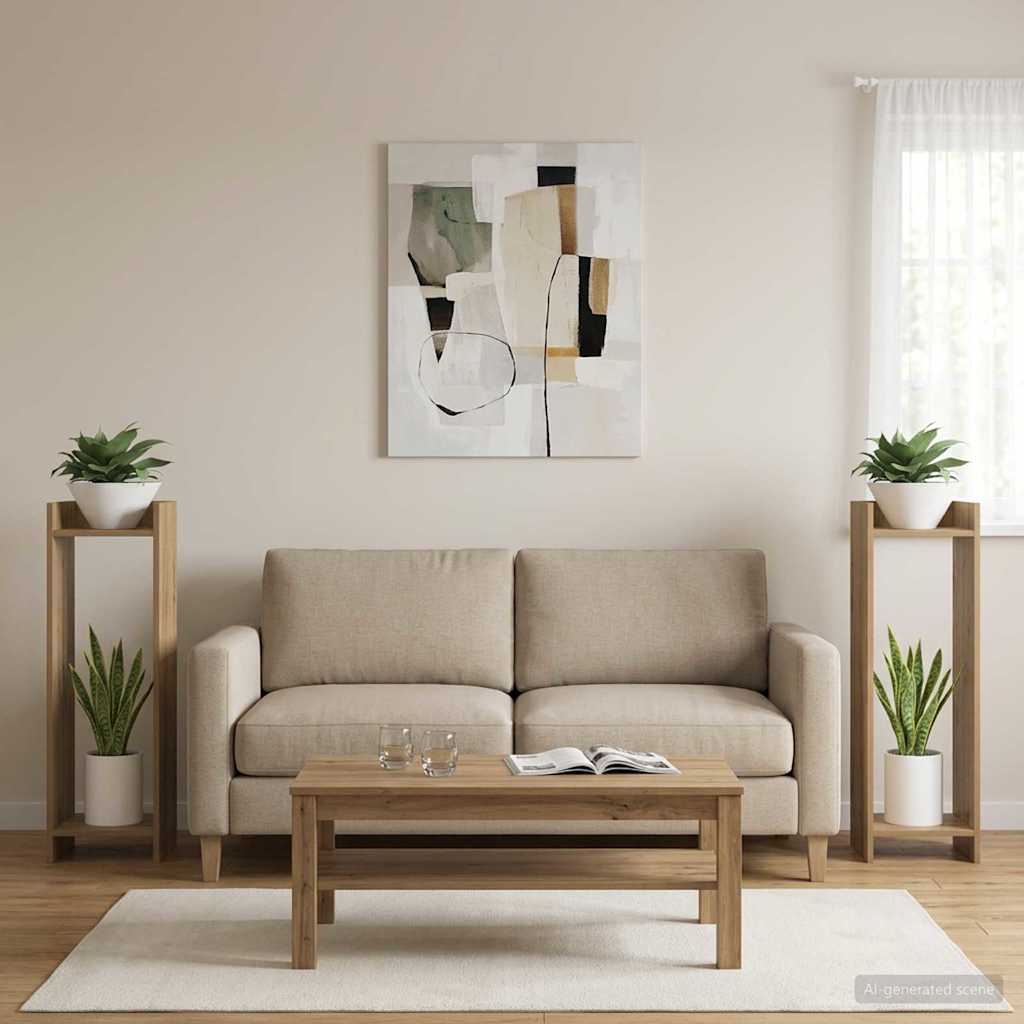 Planteholder 2 pcs Artisan Eg 30 x 30 x 100 cm Konstrueret træ