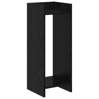 Planteholder med hylde Sort Eg 30 x 30 x 80 cm Konstrueret træ
