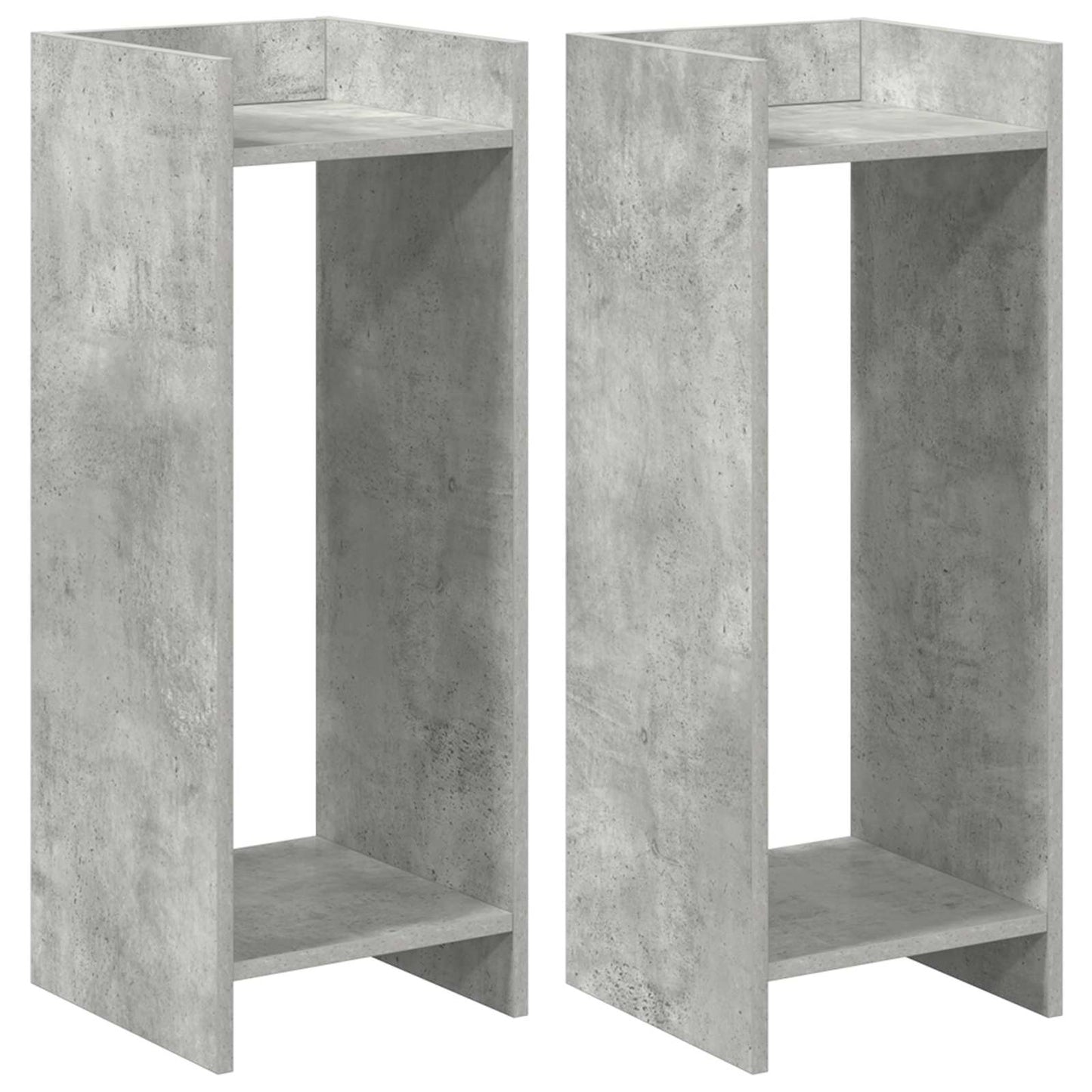 Planteholder 2 pcs BetonGrå 30 x 30 x 80 cm Konstrueret træ