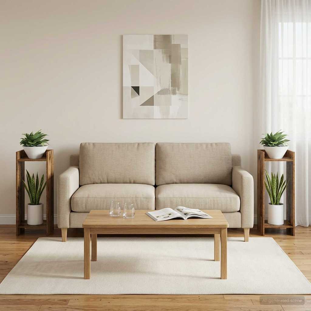 Planteholder 2 pcs Gammelt træ 30 x 30 x 80 cm Konstrueret træ