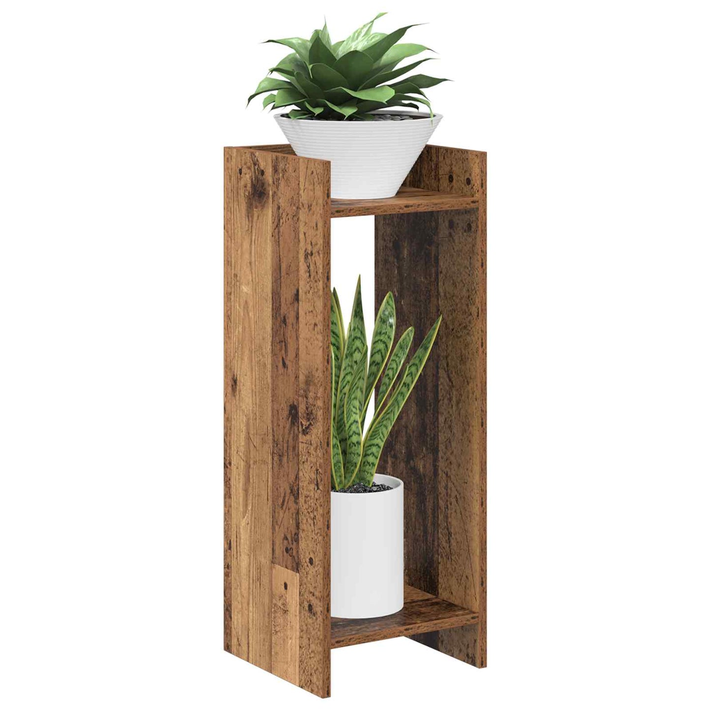 Planteholder 2 pcs Gammelt træ 30 x 30 x 80 cm Konstrueret træ