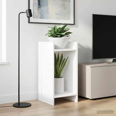 Planteholder med hylde Hvid 30 x 30 x 60 cm Konstrueret træ