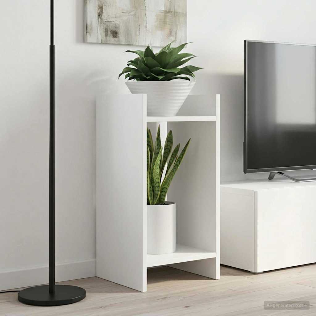 Planteholder 2 pcs Hvid 30 x 30 x 60 cm Konstrueret træ billede