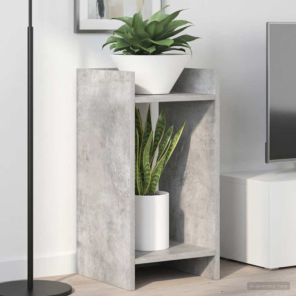 Planteholder med hylde BetonGrå 30 x 30 x 60 cm Konstrueret træ