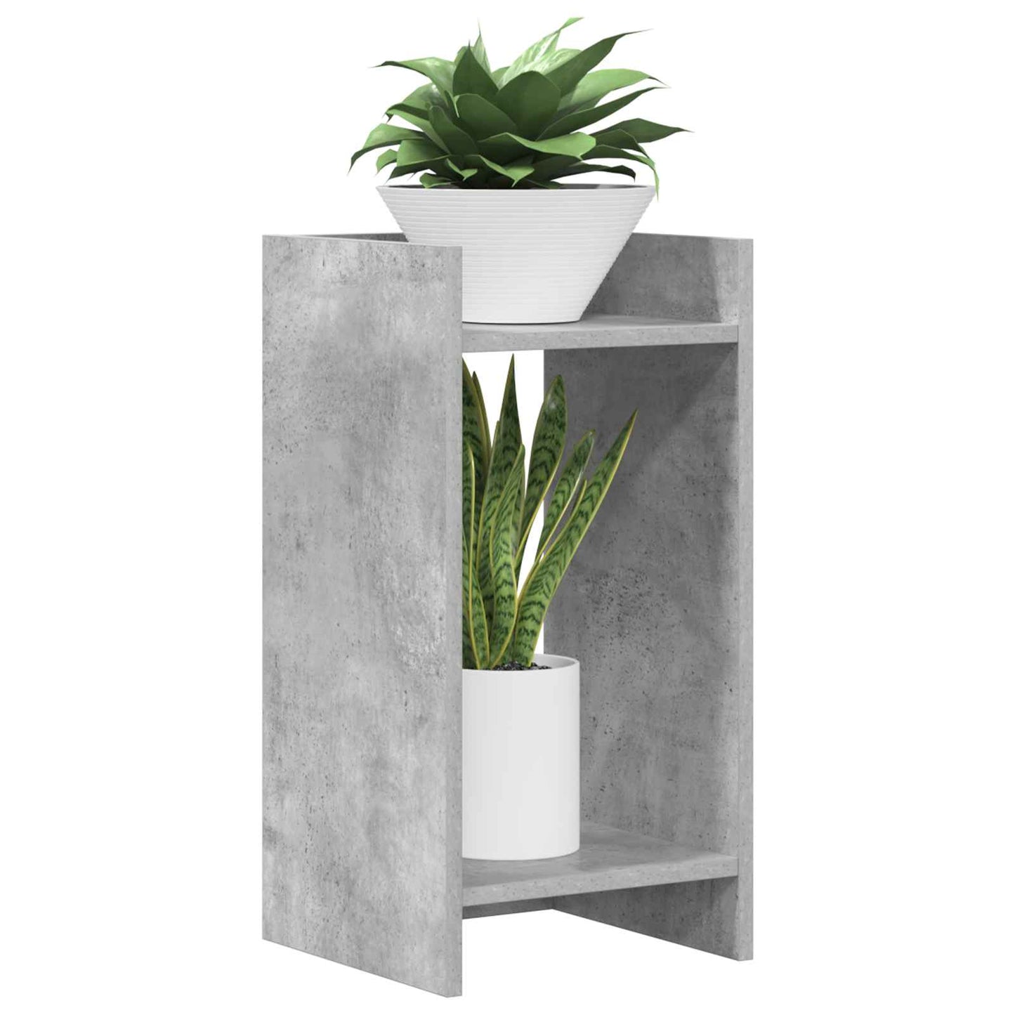 Planteholder 2 pcs BetonGrå 30 x 30 x 60 cm Konstrueret træ