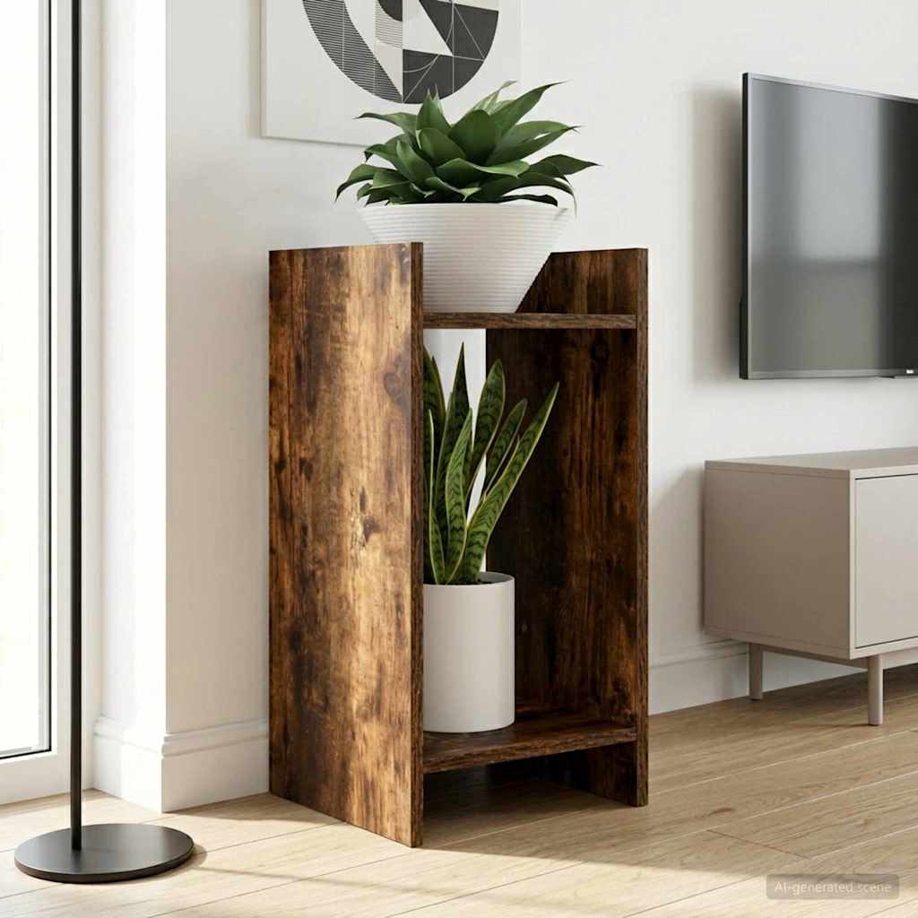 Planteholder 2 pcs Røget Eg 30 x 30 x 60 cm Konstrueret træ billede