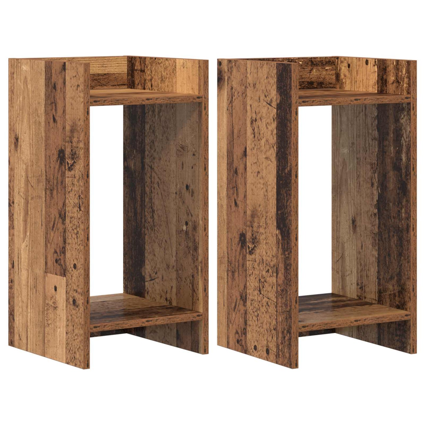 Planteholder 2 pcs Gammelt træ 30 x 30 x 60 cm Konstrueret træ