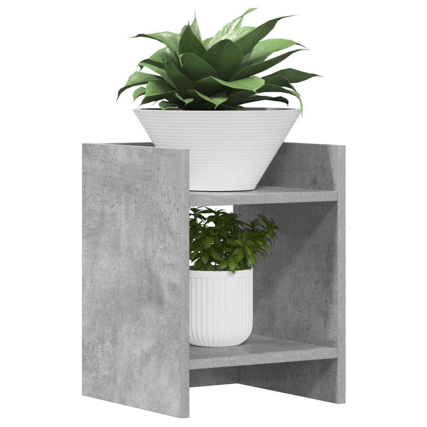 Planteholder med hylde BetonGrå 30 x 30 x 40 cm Konstrueret træ