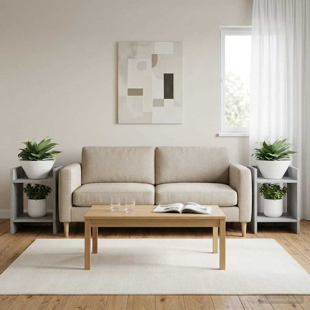 Planteholder 2 pcs BetonGrå 30 x 30 x 40 cm Konstrueret træ billede