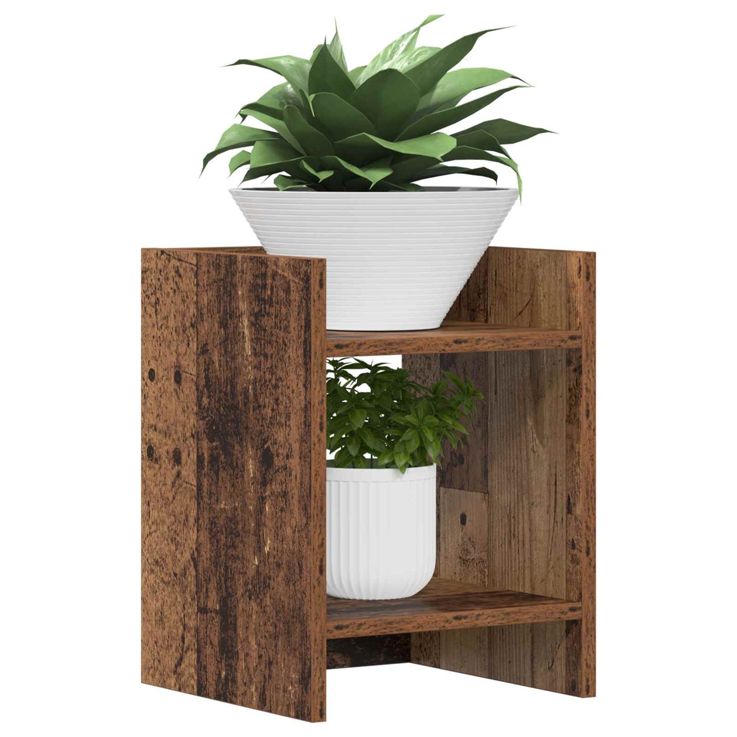 Planteholder 2 stk. Gammelt træ 30 x 30 x 40 cm Konstrueret træ