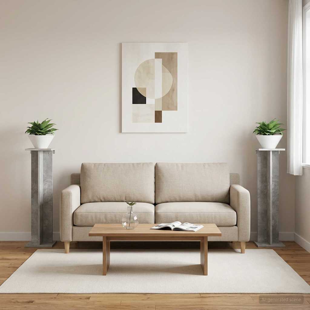 Planteholder 2 pcs BetonGrå 25 x 25,5 x 100,5 cm