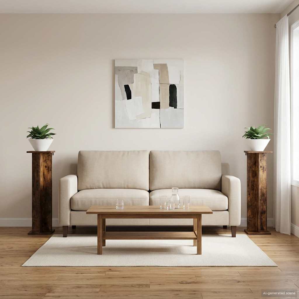 Planteholder 2 pcs Røget Eg 25 x 25,5 x 100,5 cm