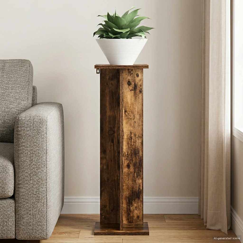 Planteholder Røget Eg 25 x 25,5 x 80,5 cm Konstrueret træ