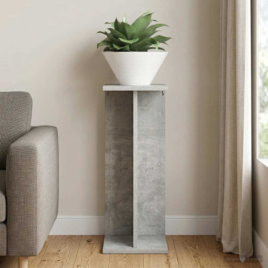 Planteholder BetonGrå 25 x 25,5 x 60,5 cm Konstrueret træ