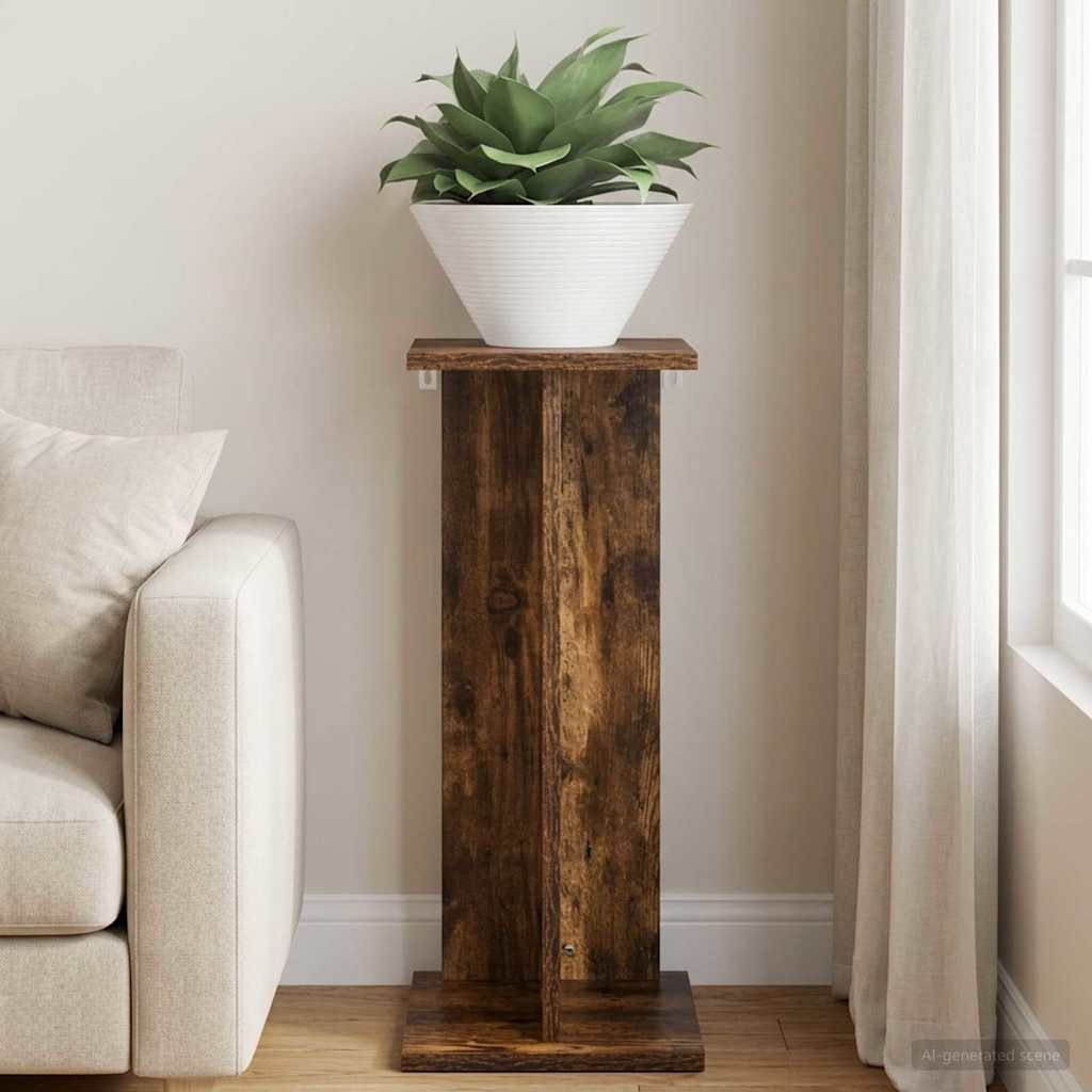 Planteholder Røget Eg 25 x 25,5 x 60,5 cm Konstrueret træ