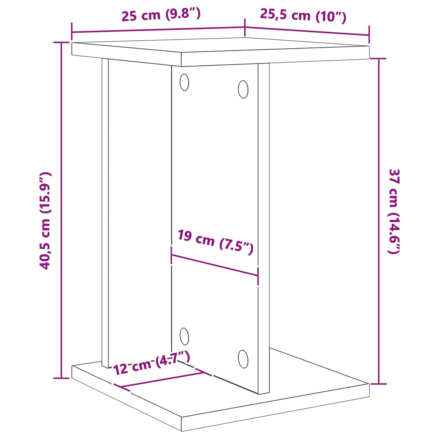 Planteholder Hvid 25 x 25,5 x 40,5 cm Konstrueret træ