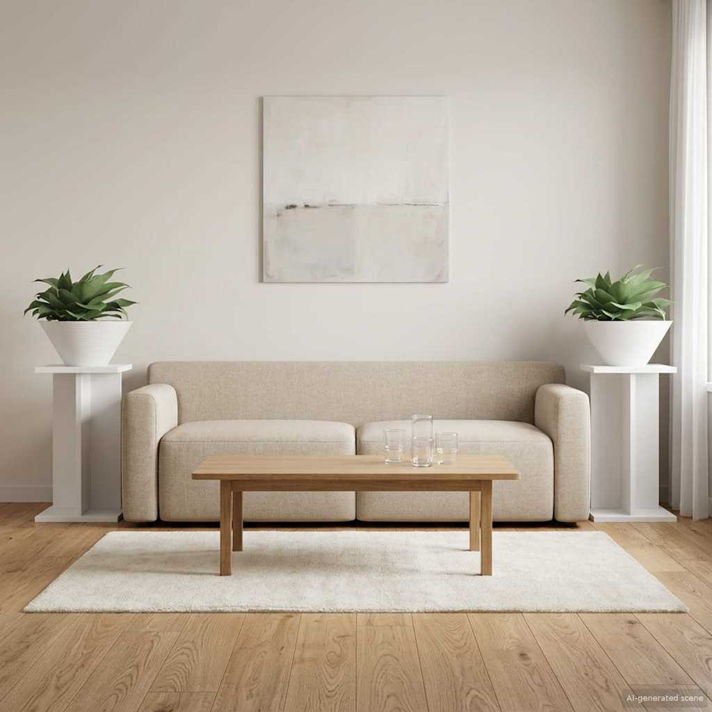 Planteholder 2 pcs Hvid 25 x 25,5 x 40,5 cm Konstrueret træ