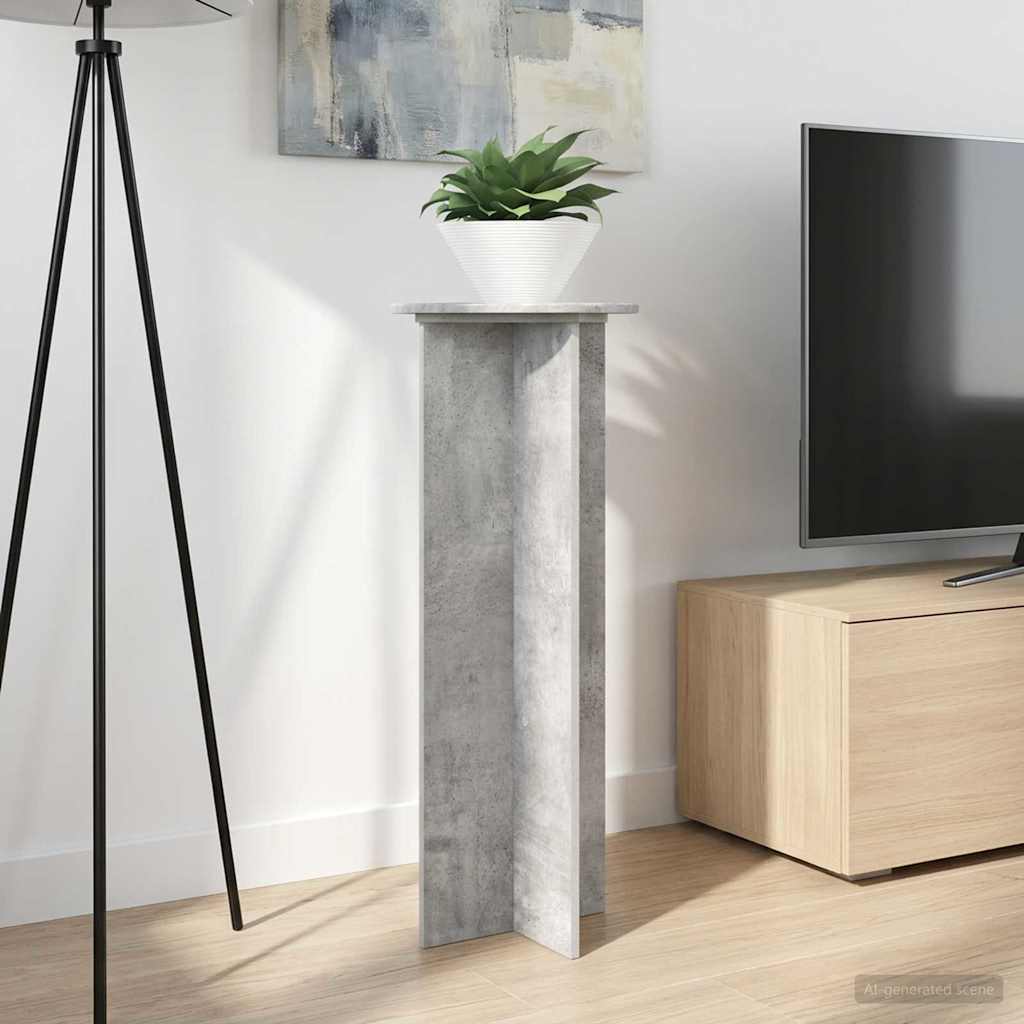 Planteholder 2 pcs Betongrå Ø40 x 100 cm Konstrueret træ billede