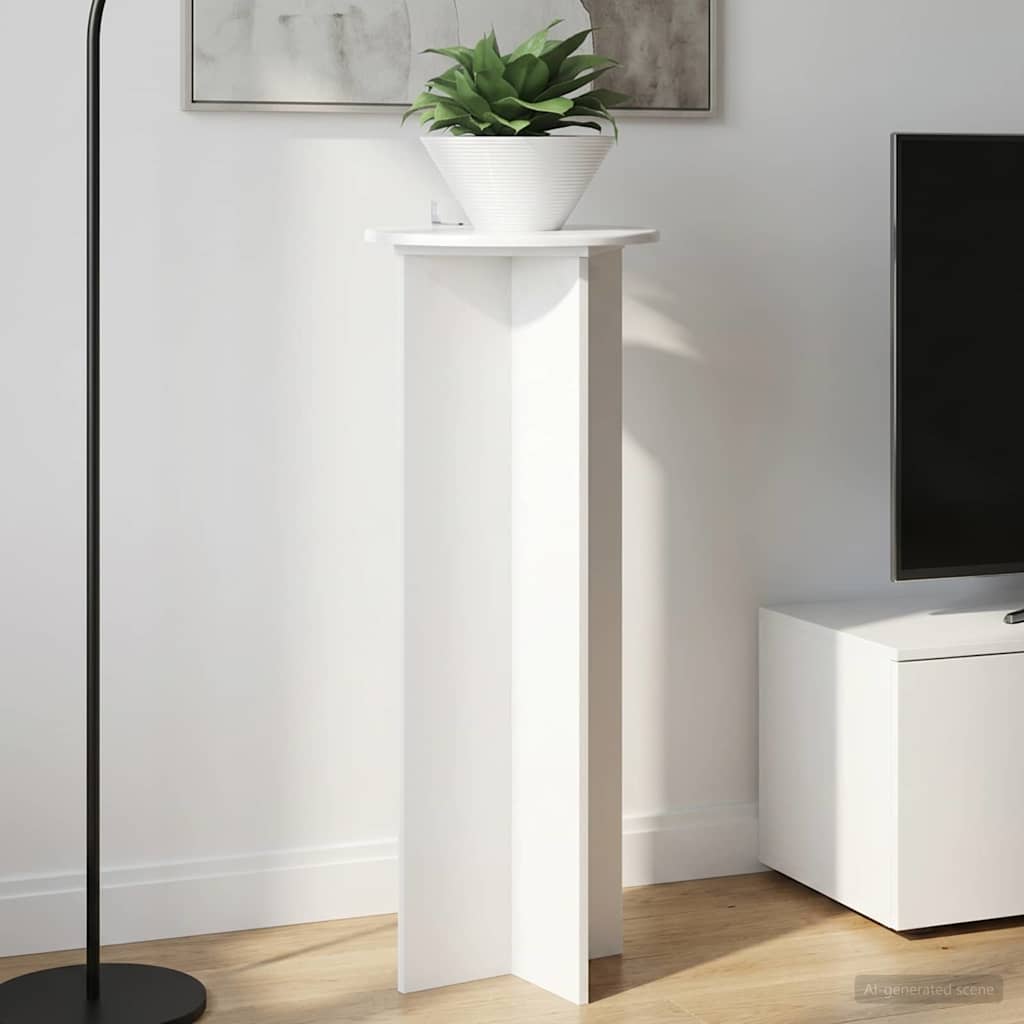 Planteholder 2 pcs Hvid højglans Ø40 x 100 cm Konstrueret træ billede