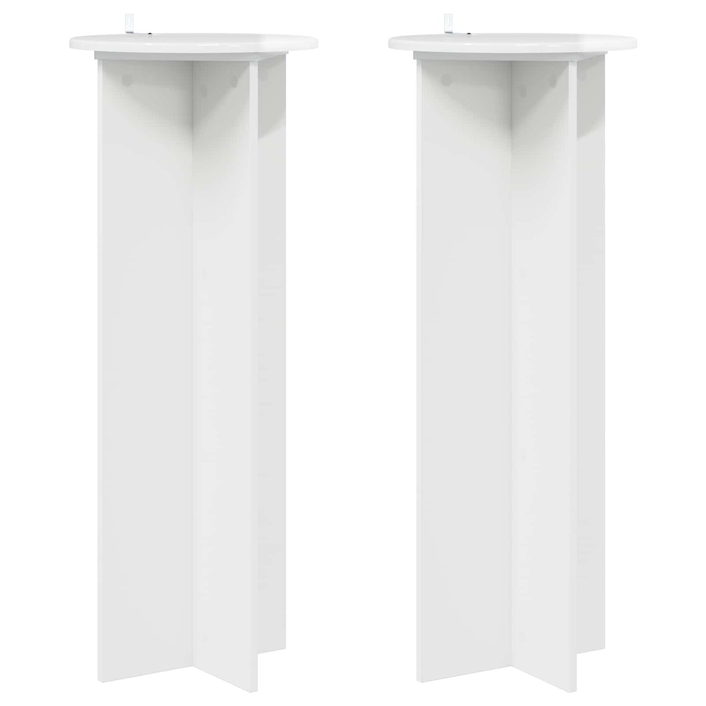 Planteholder 2 pcs Hvid højglans Ø40 x 100 cm Konstrueret træ