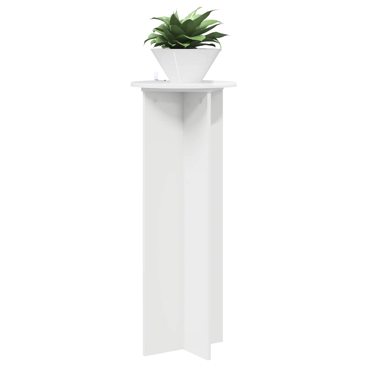 Planteholder 2 pcs Hvid højglans Ø40 x 100 cm Konstrueret træ