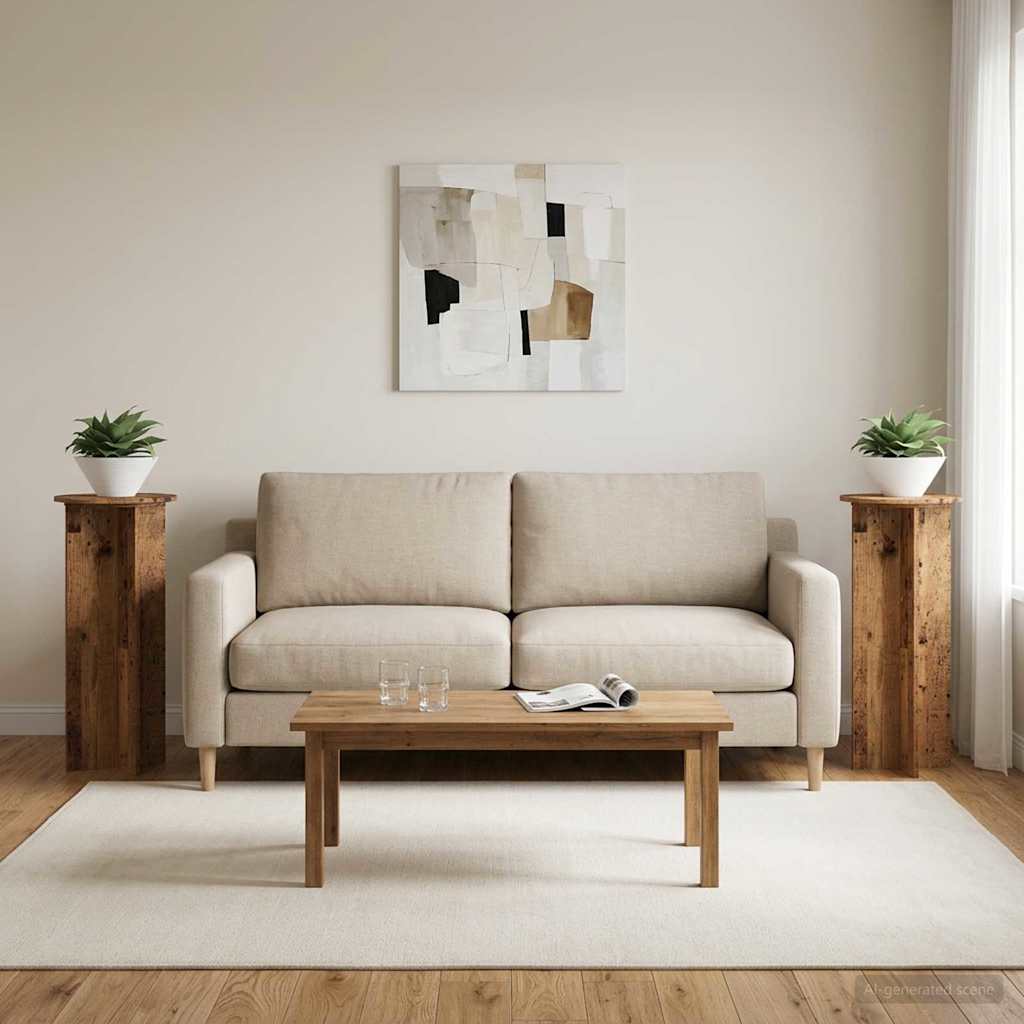 Planteholder 2 pcs Gammelt træ Ø40 x 100 cm Konstrueret træ billede