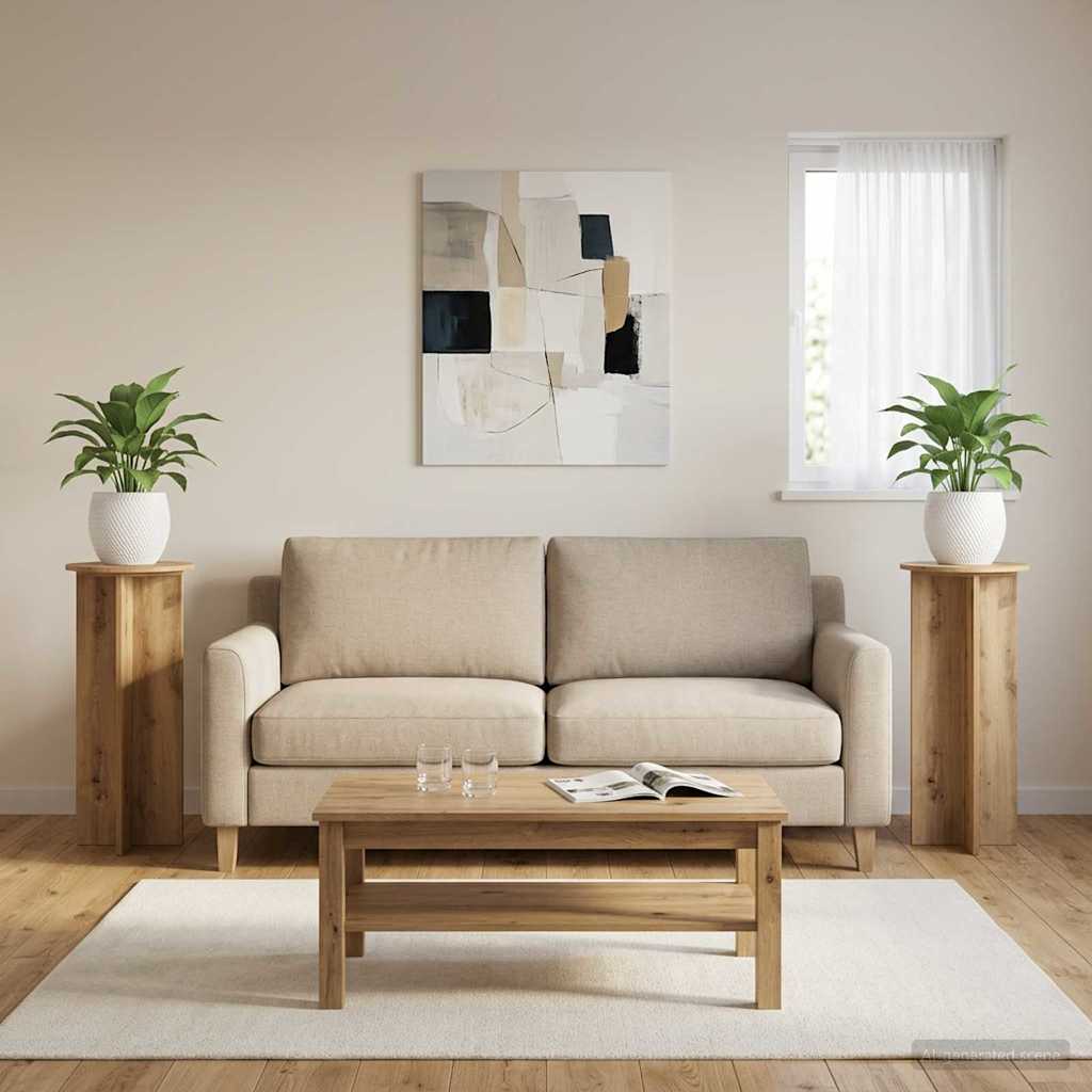 Planteholder 2 pcs Artisan-eg Ø40 x 100 cm Konstrueret træ