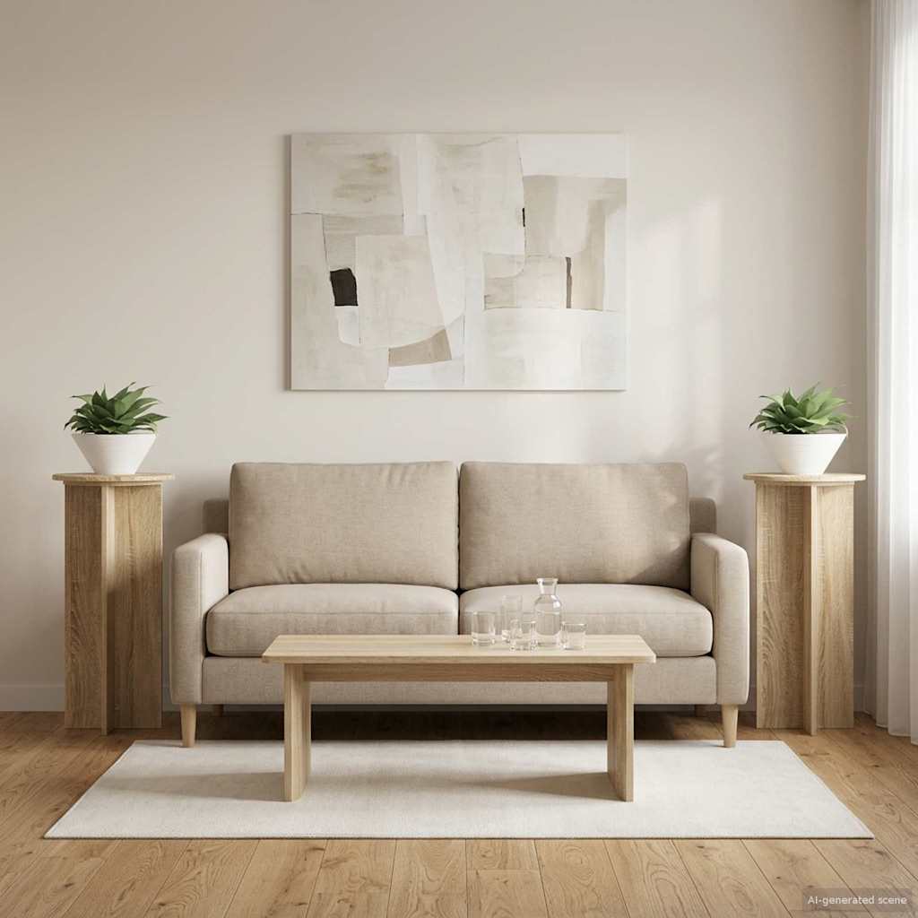 Planteholder 2 pcs Sonoma-eg 40 x 40 x 80 cm Konstrueret træ