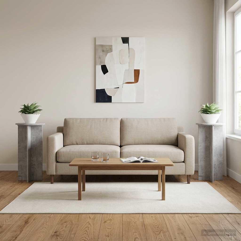 Planteholder 2 pcs Betongrå 40 x 40 x 80 cm Konstrueret træ