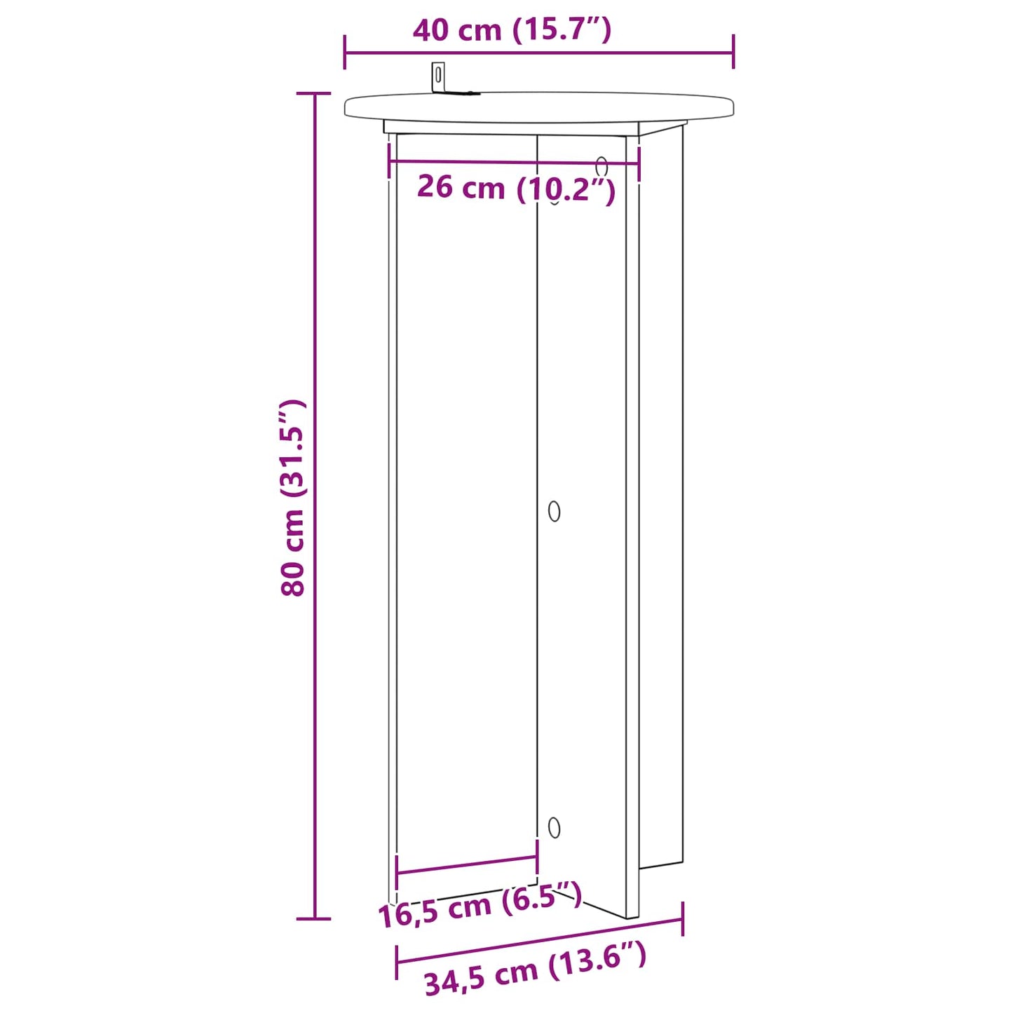 Planteholder 2 pcs Hvid højglans 40 x 40 x 80 cm
