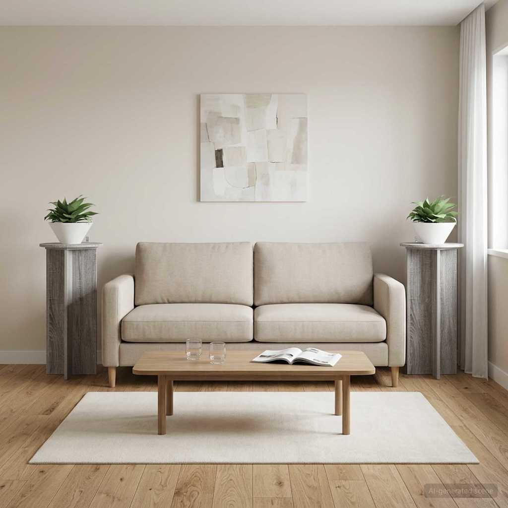 Planteholder 2 pcs Grå sonoma-eg 40 x 40 x 80 cm billede