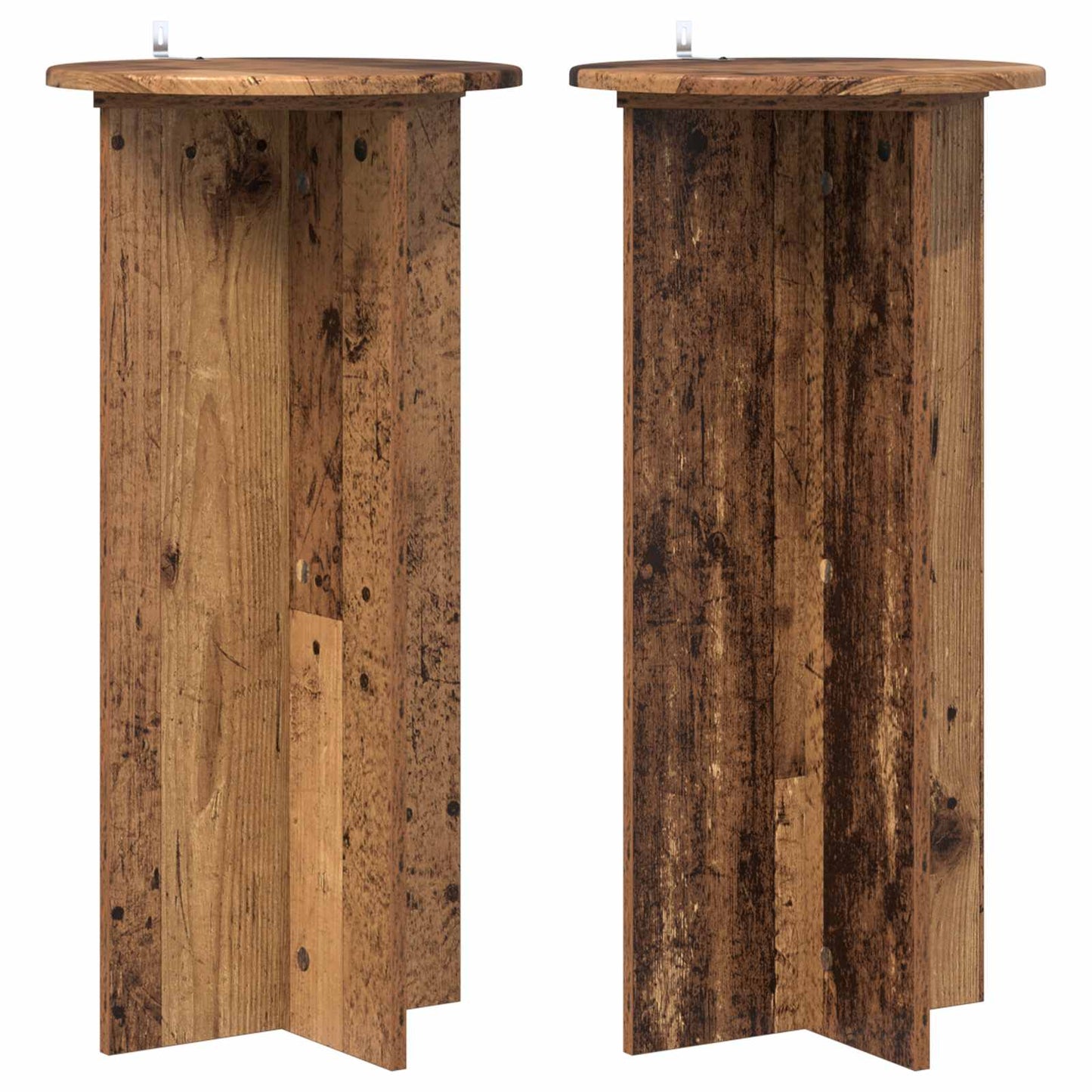 Planteholder 2 stk. Gammelt træ 40 x 40 x 80 cm Konstrueret træ