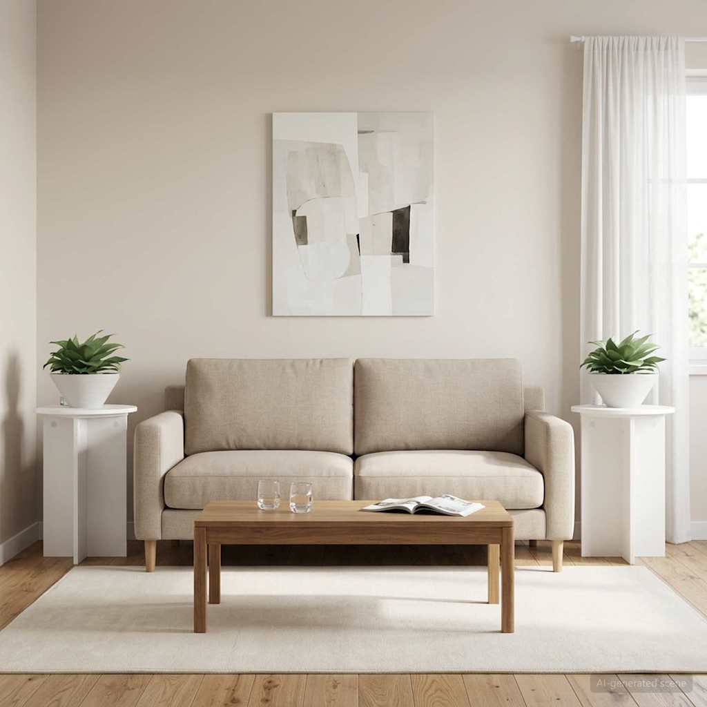 Planteholder 2 pcs Hvid Ø40 x 60 cm Konstrueret træ billede