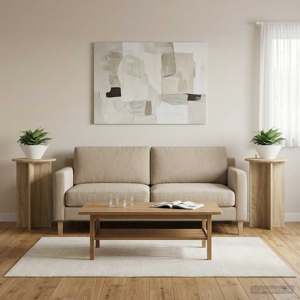 Planteholder 2 pcs Sonoma-eg Ø40 x 60 cm Konstrueret træ billede