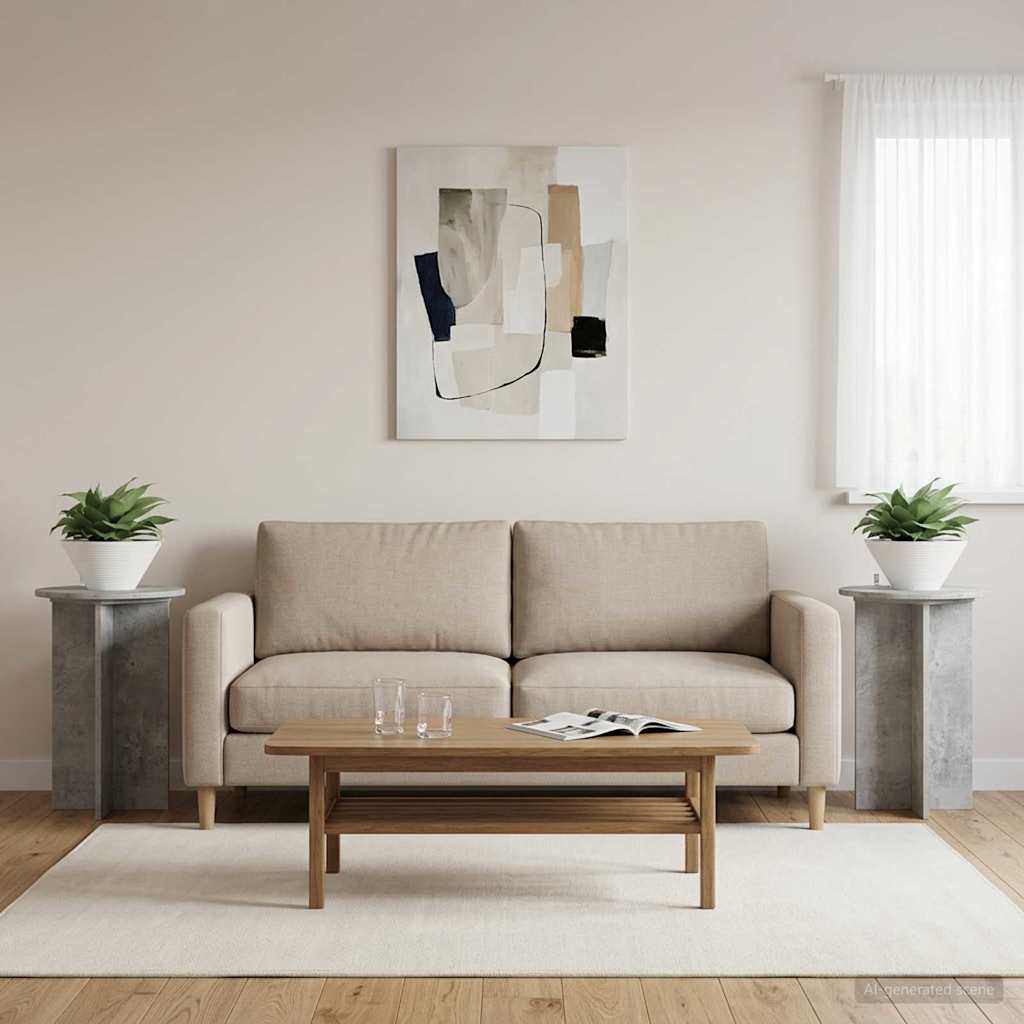 Planteholder 2 pcs Betongrå Ø40 x 60 cm Konstrueret træ