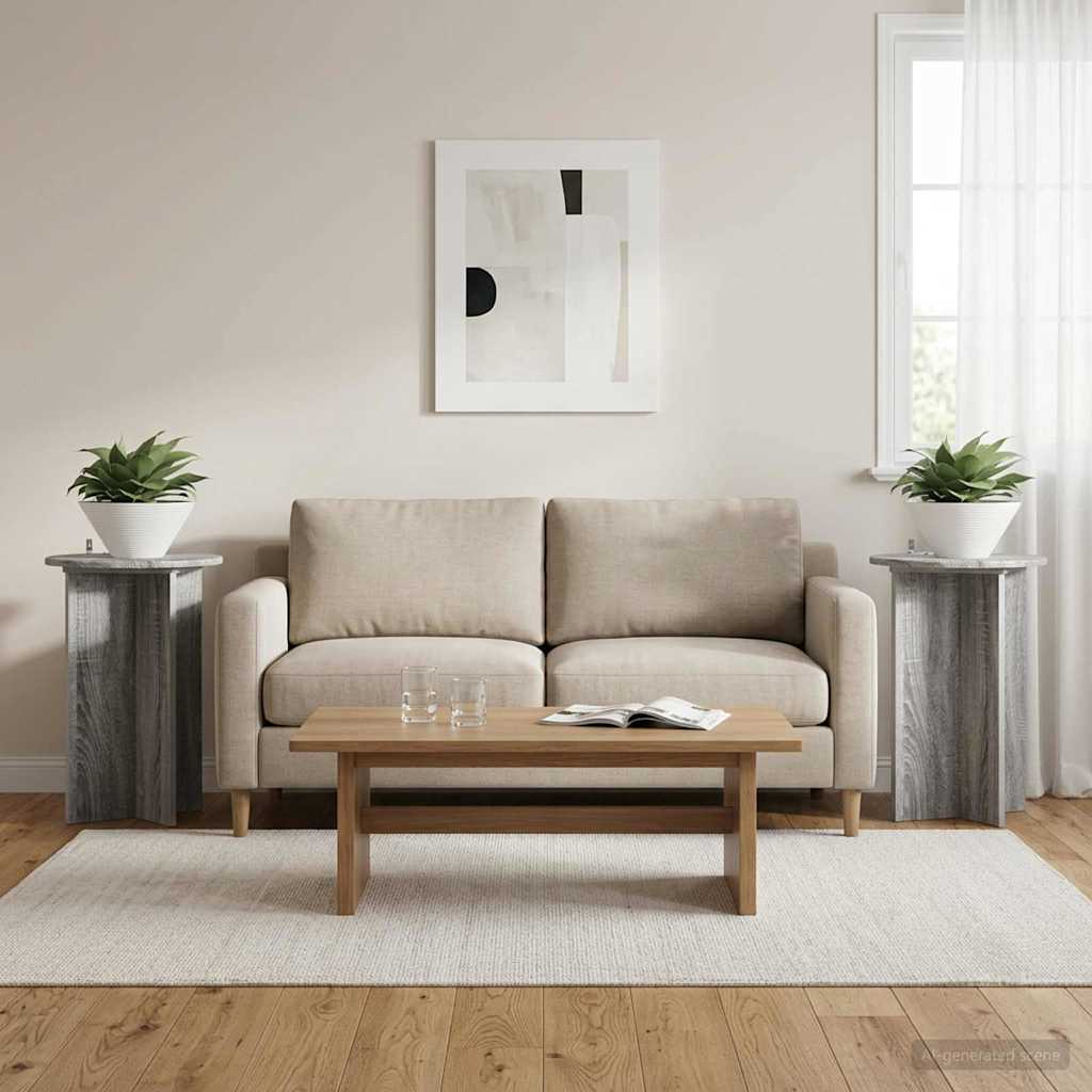 Planteholder 2 pcs Grå sonoma-eg Ø40 x 60 cm Konstrueret træ