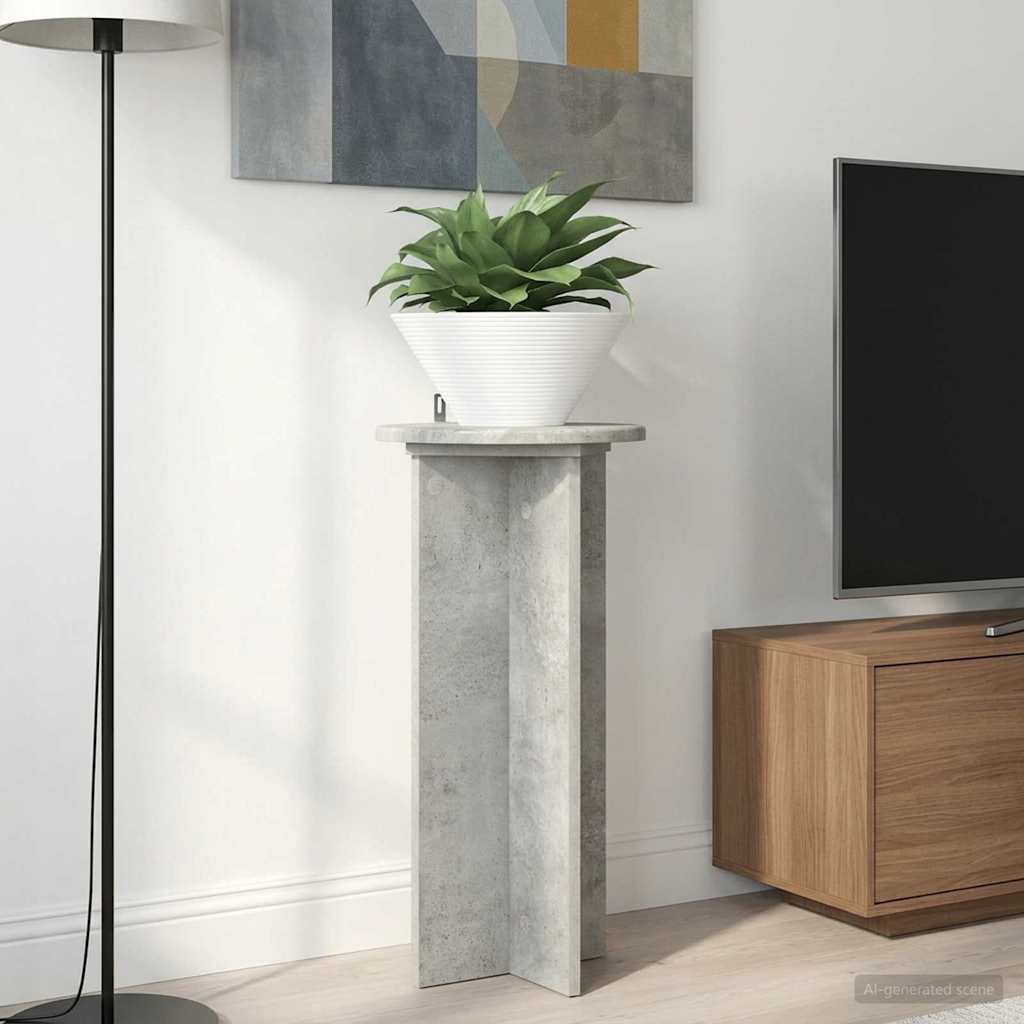 Planteholder 2 pcs Betongrå 29,5 x 29,5 x 60 cm Konstrueret træ billede