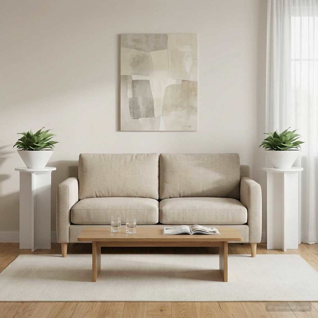 Planteholder 2 pcs Hvid højglans 29,5 x 29,5 x 60 cm billede