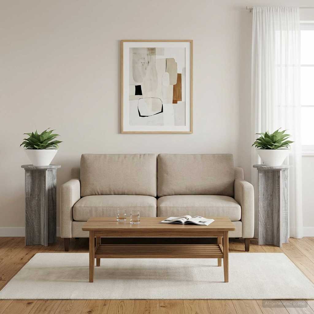 Planteholder 2 pcs Grå sonoma-eg 29,5 x 29,5 x 60 cm billede